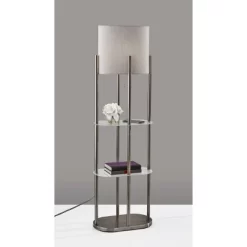 Norman Shelf Floor Lamp Silver - Adesso