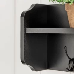 25" X 9" Entryway Floating Utility Wall Shelf With Hooks Black - Danya B. -Home Decoration Store GUEST f1e9b623 11ac 491f aa6b 63485abd96e2