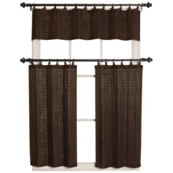 2pk 24"x36" Light Filtering Rayon From Bamboo Window Curtain Tiers - Versailles