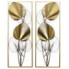 Set Of 2 Gold Leaflets 3D Metal Wall Sculptures Gold - StyleCraft
