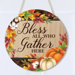 Collections Etc Bless All Who Gather Here Fall Wall Art 14 X 14 X 21.5