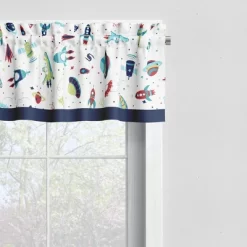 Bacati - Space Multicolor Boys Cotton Window Valance