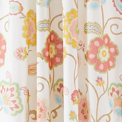 Ashbury Spring Floral Lined Curtain Panel With Rod Pocket - Levtex Home 1 Ashbury Spring Floral Lined Curtain Panel With Rod Pocket - Levtex Home