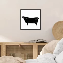 16" X 16" Bathroom Puns I No Words By Becky Thorns Framed Canvas Wall Art Black - Amanti Art -Home Decoration Store GUEST f4b3f59e b3f2 475e b614 568b4d478ba5