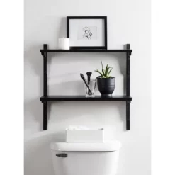 24" X 8" X 24" Meridien Wood Wall Shelf Black - Kate & Laurel All Things Decor -Home Decoration Store GUEST f64bcae7 4fb1 44b2 a072 3d28d25fbdec