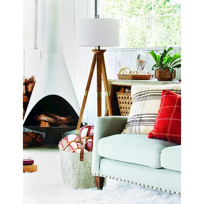 Oak Wood Tripod Floor Lamp Dark Brown - Threshold™ 4 Oak Wood Tripod Floor Lamp Dark Brown - Threshold™ - Image 4