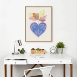 18" X 24" Sylvie Tropical Love Framed Canvas Wall Art By Kasey Free Natural - Kate And Laurel -Home Decoration Store GUEST f66a29df 78f0 46a9 8984 79d06c082d80