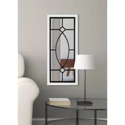 13" X 30" Bakersfiel Windowpane Wall Mirror White - Kate & Laurel All Things Decor -Home Decoration Store GUEST f68b0683 588e 4c07 9124 04446241f288