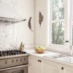 Wall Decor-Set Of Two Metal Feather Hanging Wall Art Laser Cut Contemporary Nature Sculpture For Living Room, Bedroom, Kitchen By Hastings Home -Home Decoration Store GUEST f6a14975 fb6e 4283 96c7 3c4c0e945b4f