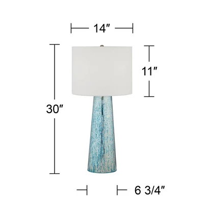 360 Lighting Marcus Modern Table Lamps 30" Tall Set Of 2 Mercury Glass Column White Drum Shade For Bedroom Living Room Bedside Nightstand Office Home 7 360 Lighting Marcus Modern Table Lamps 30" Tall Set Of 2 Mercury Glass Column White Drum Shade For Bedroom Living Room Bedside Nightstand Office Home - Image 7