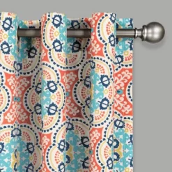 1pc 52"x95" Light Filtering Astrid Curtain Panel Orange - Waverly Sun N Shade