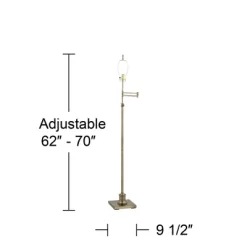 360 Lighting Traditional Floor Lamp Swing Arm 70" Tall Antique Brass Imperial Taupe Fabric Bell Shade For Living Room Reading Bedroom -Home Decoration Store GUEST f7b55492 042a 44d7 9c24 a8a4ed4aeb04