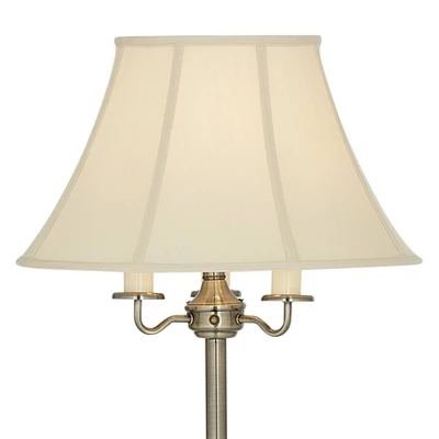 Regency Hill Montebello Vintage Retro Floor Lamp Standing 59" Tall Antique Brass Metal Soft Tan Bell Shade For Living Room Bedroom Office House Home 2 Regency Hill Montebello Vintage Retro Floor Lamp Standing 59" Tall Antique Brass Metal Soft Tan Bell Shade For Living Room Bedroom Office House Home - Image 2