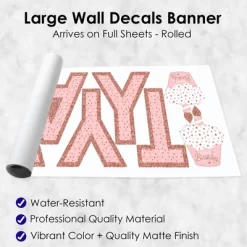 Big Dot Of Happiness Pink Rose Gold Birthday - Peel And Stick Happy Birthday Party Large Banner Wall Decals - Happy Birthday -Home Decoration Store GUEST f8188b24 e48a 471a b020 691d2638b9ac