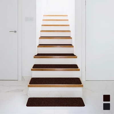 Costway 15 PCS Slip-resistant Stair Mats 30'' X 8'' Non-Slip Stair Treads Carpet 3 Costway 15 PCS Slip-resistant Stair Mats 30'' X 8'' Non-Slip Stair Treads Carpet - Image 3