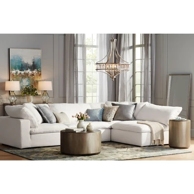 Vienna Full Spectrum Soft Silver Chandelier 24" Wide Crystal Glass 4-Light Fixture For Dining Room House Kitchen Bedroom 7 Vienna Full Spectrum Soft Silver Chandelier 24" Wide Crystal Glass 4-Light Fixture For Dining Room House Kitchen Bedroom - Image 7