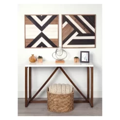 24" X 24" Ballez Shiplap Wood Plank Art Brown - Kate And Laurel -Home Decoration Store GUEST fb6081b4 fe7e 4dc5 a887 38894f271ad6