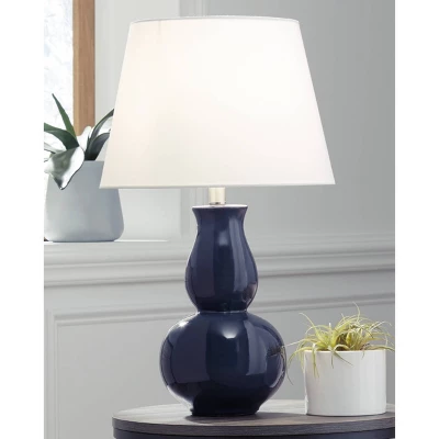 Zellrock Ceramic Table Lamp Navy - Signature Design By Ashley 1 Zellrock Ceramic Table Lamp Navy - Signature Design By Ashley