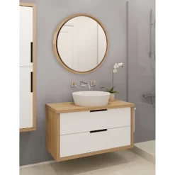 30" Evans Round Wall Mirror Natural - Kate & Laurel All Things Decor -Home Decoration Store GUEST fc7bea3c e88d 44ce 8b5d 5ff5122f9c8c