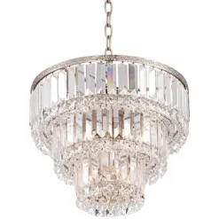 Vienna Full Spectrum Magnificence Satin Nickel Chandelier 14 1/4" Wide Modern Faceted Crystal Glass 7-Light LED Fixture For Dining Room House Kitchen -Home Decoration Store GUEST fccdc9b1 4372 4d3a 803a 5dfb0a93ce19