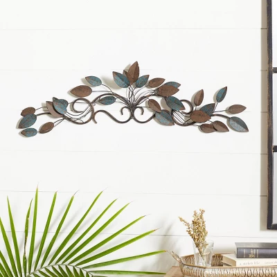 10" X 35" Metal Leaf Wall Decor Blue - Olivia & May 4 10" X 35" Metal Leaf Wall Decor Blue - Olivia & May - Image 4