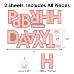 Big Dot Of Happiness Pink Rose Gold Birthday - Peel And Stick Happy Birthday Party Large Banner Wall Decals - Happy Birthday -Home Decoration Store GUEST fce3b513 47d9 465b 9239 ca70e7e4d514