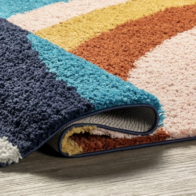 NuLOOM Ela Half Rainbow Shag Area Rug 3 NuLOOM Ela Half Rainbow Shag Area Rug - Image 3