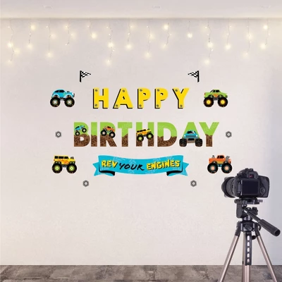 Big Dot Of Happiness Smash And Crash - Monster Truck - Peel And Stick Boy Birthday Party Decoration - Wall Decals Backdrop 4 Big Dot Of Happiness Smash And Crash - Monster Truck - Peel And Stick Boy Birthday Party Decoration - Wall Decals Backdrop - Image 4