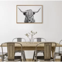 23" X 33" Sylvie Highland Cow II Framed Canvas By Simon Te Of Tai Prints Natural - Kate & Laurel All Things Decor -Home Decoration Store GUEST ff7effe1 7609 4c48 947e ae3610e1daf9
