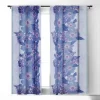 Sewzinski Retro Blue Flowers 50" X 96" Single Panel Room Darkening Window Curtain - Society6